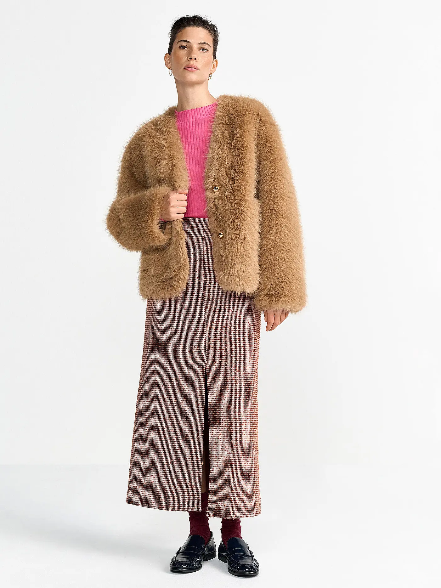 RICH & ROYAL | Jacke in Felloptik | 